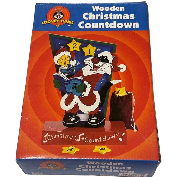 Vintage 2001 Looney Tunes Wooden Christmas Countdown Sylvester Tweety Bird - Picture 1 of 15